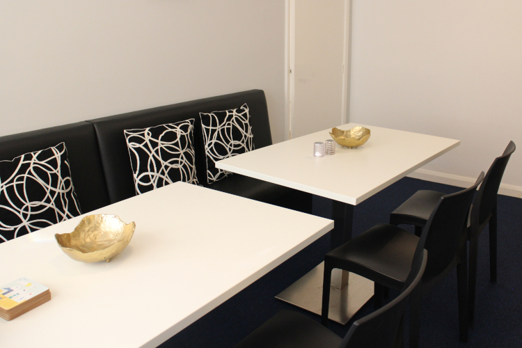 Eglo Cosmopolitan Bench Seating plain back with herald rectangle tables and status chairs LRCT