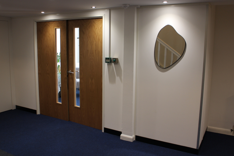 Eglo new fire doors, new partition, new door entry system and new carpet